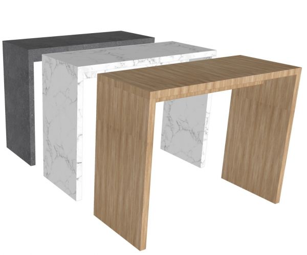 Freistehende Bartheke aus Pappe 124 cm, exklusiv für Cubiqz-Küchen aus Pappe konzipiert.