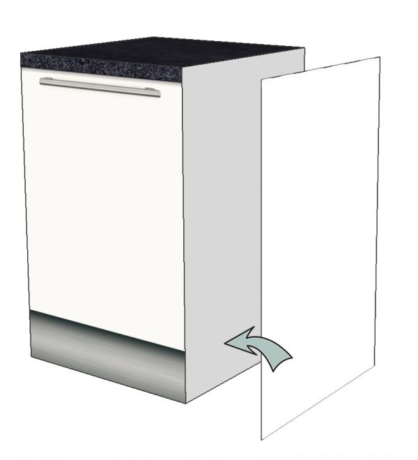 Seitenabschlüsse für alle Cubiqz BASIC-Küchen aus Pappe