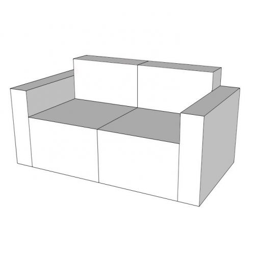 Two seater excluding slipcover (only usable as replacement module)
