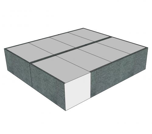 Bettrahmenbezug / Bettbezug / Bettrock aus Stoff, für Doppelbett | Cubiqz Pappmöbel