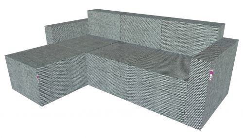 3-ER SOFA MIT CHAISE LONGUE INKLUSIVE STOFFBEZUG