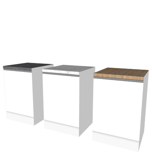 Cubiqz Unterschrank 60cm aus karton mit abnehmbaren Kartonarbeitsplatten