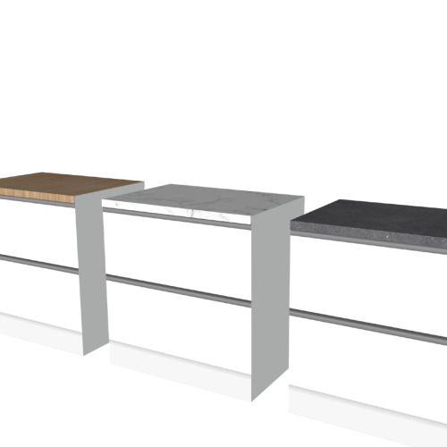 UNTERSCHRANK 90 CM WEISS | austauschbare Arbeitsplatte | beidseitig nutzbare Fronten, Rückseite grau