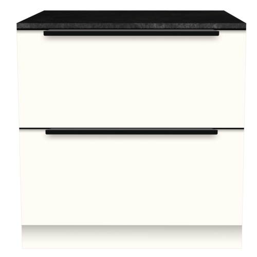 UNTERSCHRANK 60 CM | Pappküche BASE – mit Griff & schwarzer Natursteinoptik-Arbeitsplatte
