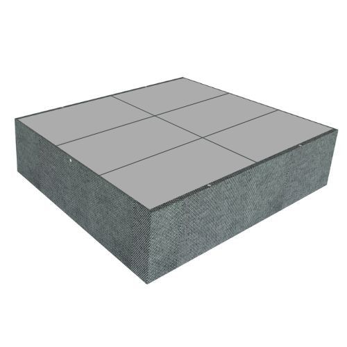 Bettrahmenbezug / Bettbezug / Bettrock aus Stoff, für Doppelbett | Cubiqz Pappmöbel
