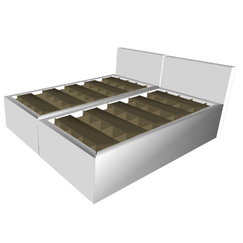 DoppelBett aus Pappe | Mit Kopfteil (Separat erhältlich) - Cubiqz