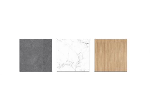 CUBIQZ ABNEHMBARE ARBEITSPLATTE 60 CM: In Farbe Naturstein Grau, Weisser Marmor, Holz
