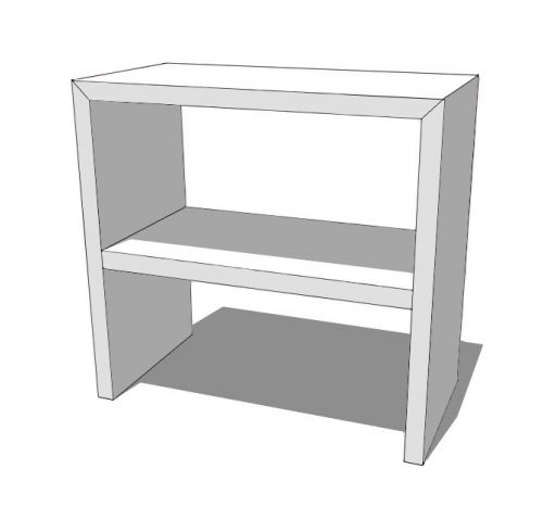 KOMMODE MIT REGAL AUS PAPPE