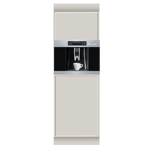 HOCHSCHRANK 60 CM MIT KAFFEEMASCHINE | Pappküche PURE | Homestaging