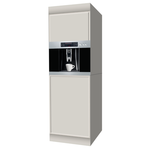 HOCHSCHRANK 60 CM MIT KAFFEEMASCHINE | Pappküche PURE | Homestaging