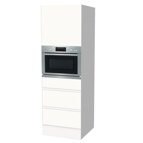 HOCHSCHRANK 60 CM FÜR GRIFFLOSE KÜCHE INKLUSIVE MIKROWELLENHERD