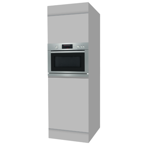 HOCHSCHRANK 60 CM WEISS | Kaffeemaschine | beidseitig nutzbare Fronten, Rückseite grau | Pappküche