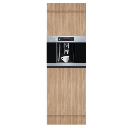 HOCHSCHRANK 60 CM HOLZ | Kaffeemaschine | beidseitig nutzbare Fronten, Rückseite schwarz