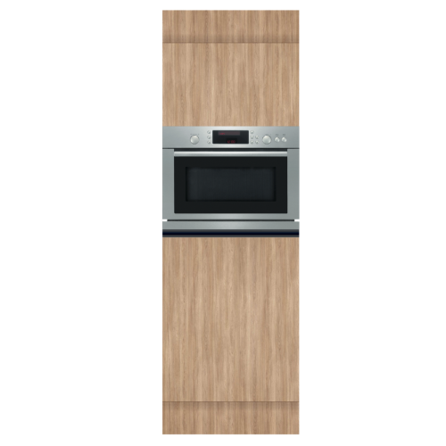 HOCHSCHRANK 60 CM HOLZ | Kombi-Ofen | beidseitig nutzbare Fronten, Rückseite schwarz