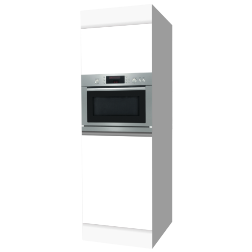 Hochschrank 60 cm WEISS – Rückseite grau (ohne Ofen). Doppelseitige Fronten bieten maximale Styling-Flexibilität – Cubiqz