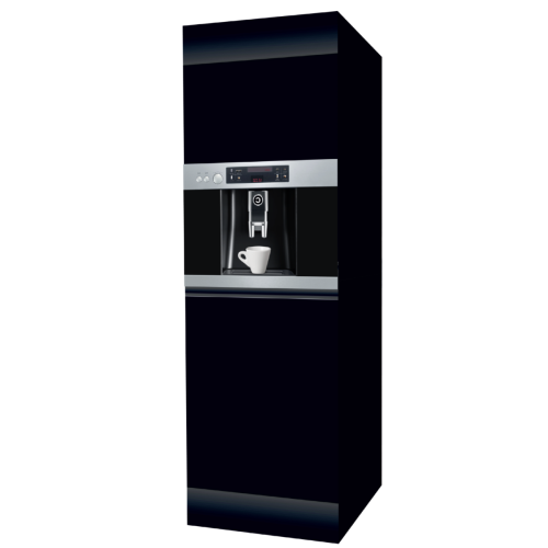 HOCHCHRANK 60 CM SCHWARZ-HOLZ | Pappküche Reversibel | Kombi-Ofen oder Kaffeemachine