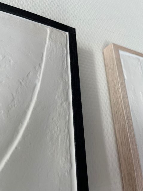 schwarze und holzfarbene Rahmen der 3D Wall Art - 3d Wandpaneel - Cubiqz