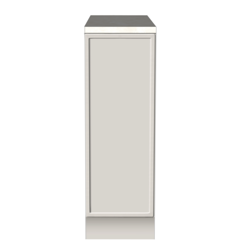 UNTERSCHRANK 30 CM | Pappküche PURE – Grifflos & elfenbeinfarbener Natursteinoptik-Arbeitsplatte