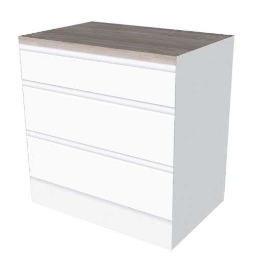 UNTERSCHRANK 90 CM GRIFFLOS MIT SCHUBLADEN