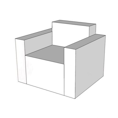 Armchair excluding slipcover (only usable as replacement module)