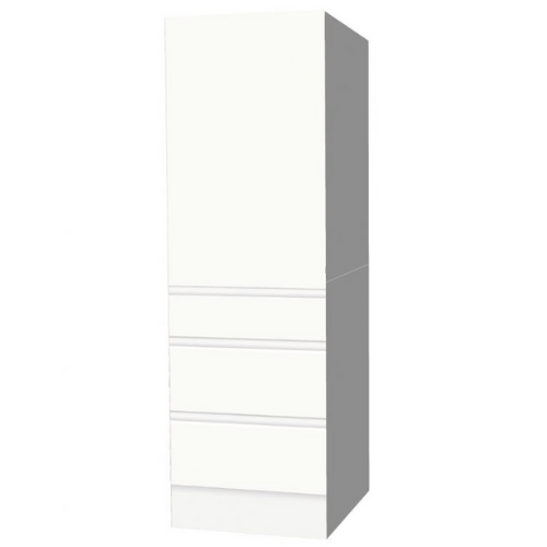 Cubiqz Hochschrank 60 cm mit Schubladen für grifflose Küche.