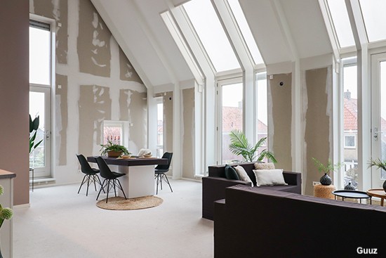 Home Staging Nachher Beispiel leerstehende Neubauimmobilie mit Cubiqz Pappmöbel